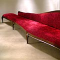 Banquette canapé rouge contemporain Tapisserie Neves